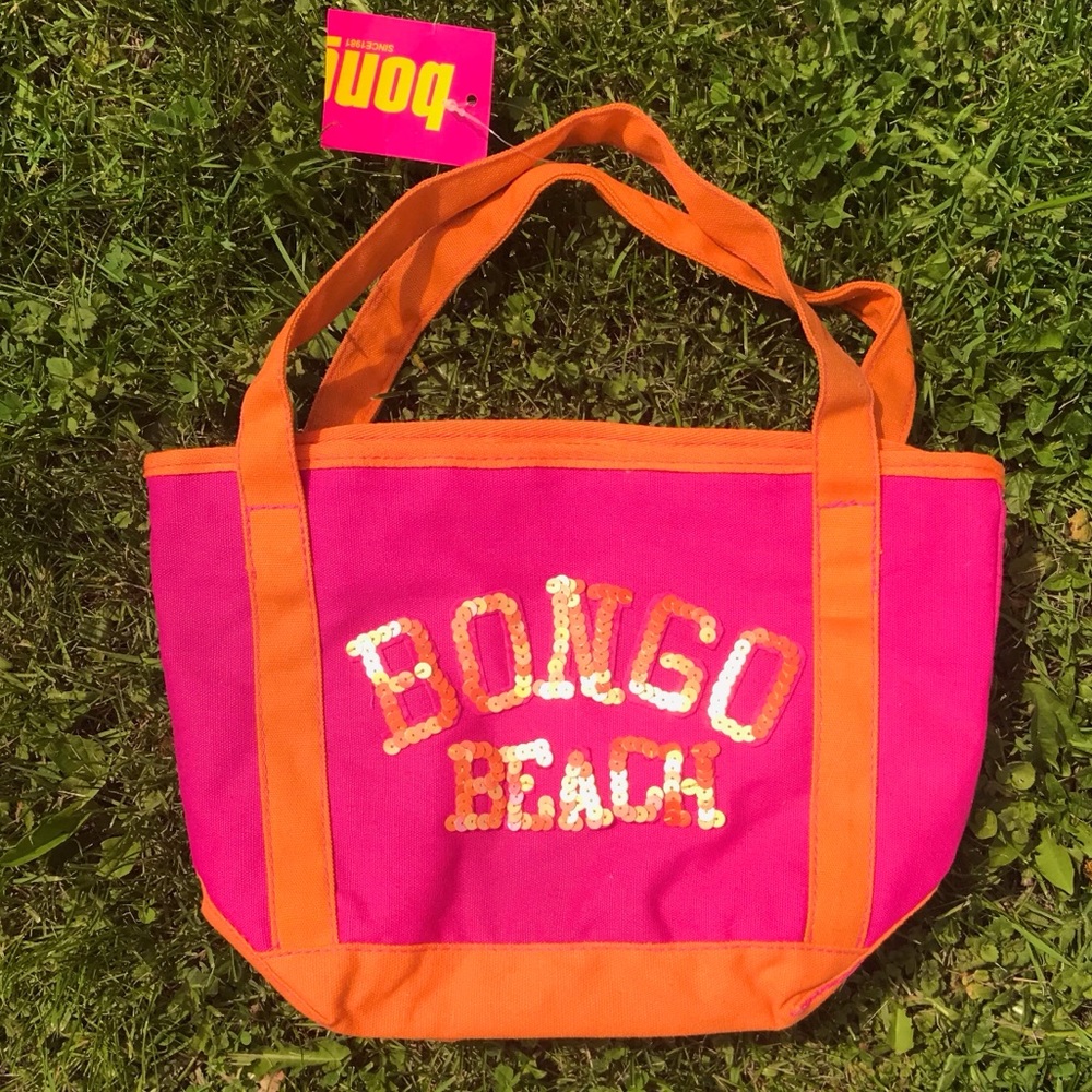 Bongo NWT Coral/Pink Sequined Mini Beach Tote